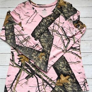 Mossy Oak Pink Camo Long Sleeve Shirt Women’s XL 16–18 Hunting Outdoor Tee
